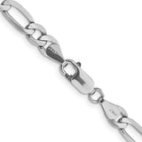 14k White Gold 6mm Flat Figaro Chain