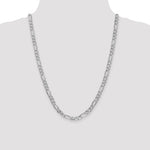 14k White Gold 6mm Flat Figaro Chain