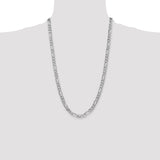 14k White Gold 6mm Flat Figaro Chain
