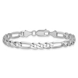 14k White Gold 6mm Flat Figaro Chain