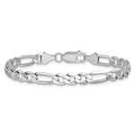 14k White Gold 6mm Flat Figaro Chain