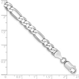 14k White Gold 6mm Flat Figaro Chain
