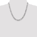 14k White Gold 7mm Flat Figaro Chain