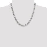 14k White Gold 7mm Flat Figaro Chain