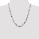 14k White Gold 7mm Flat Figaro Chain