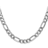 14k White Gold 7mm Flat Figaro Chain