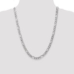 14k White Gold 7mm Flat Figaro Chain
