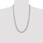 14k White Gold 7mm Flat Figaro Chain