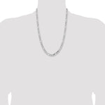 14k White Gold 7.5mm Flat Figaro Chain