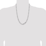 14k White Gold 7.5mm Flat Figaro Chain
