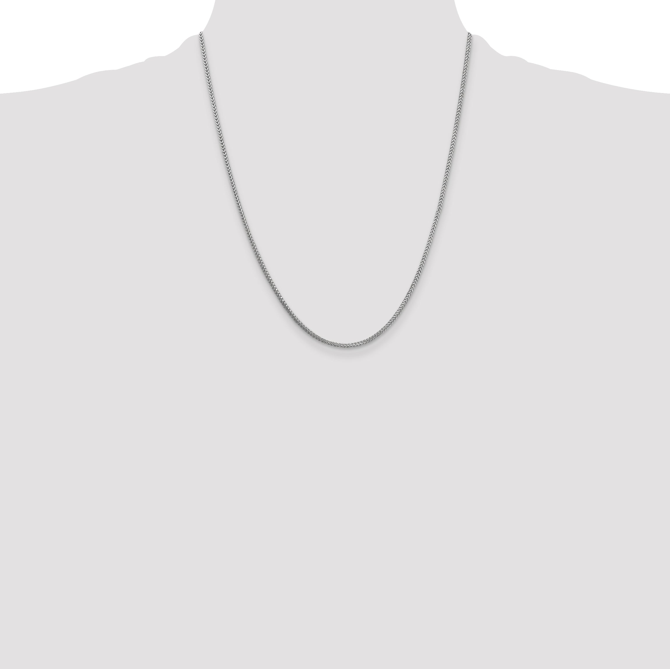 14k White Gold 1.3mm Franco Chain