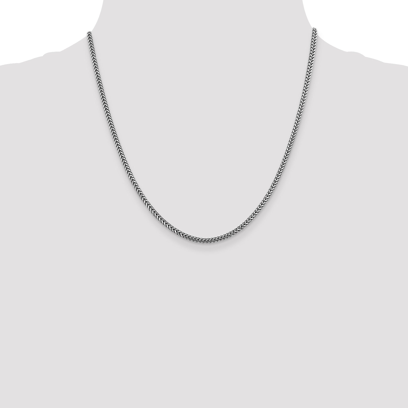 14k White Gold 2.3mm Franco Chain