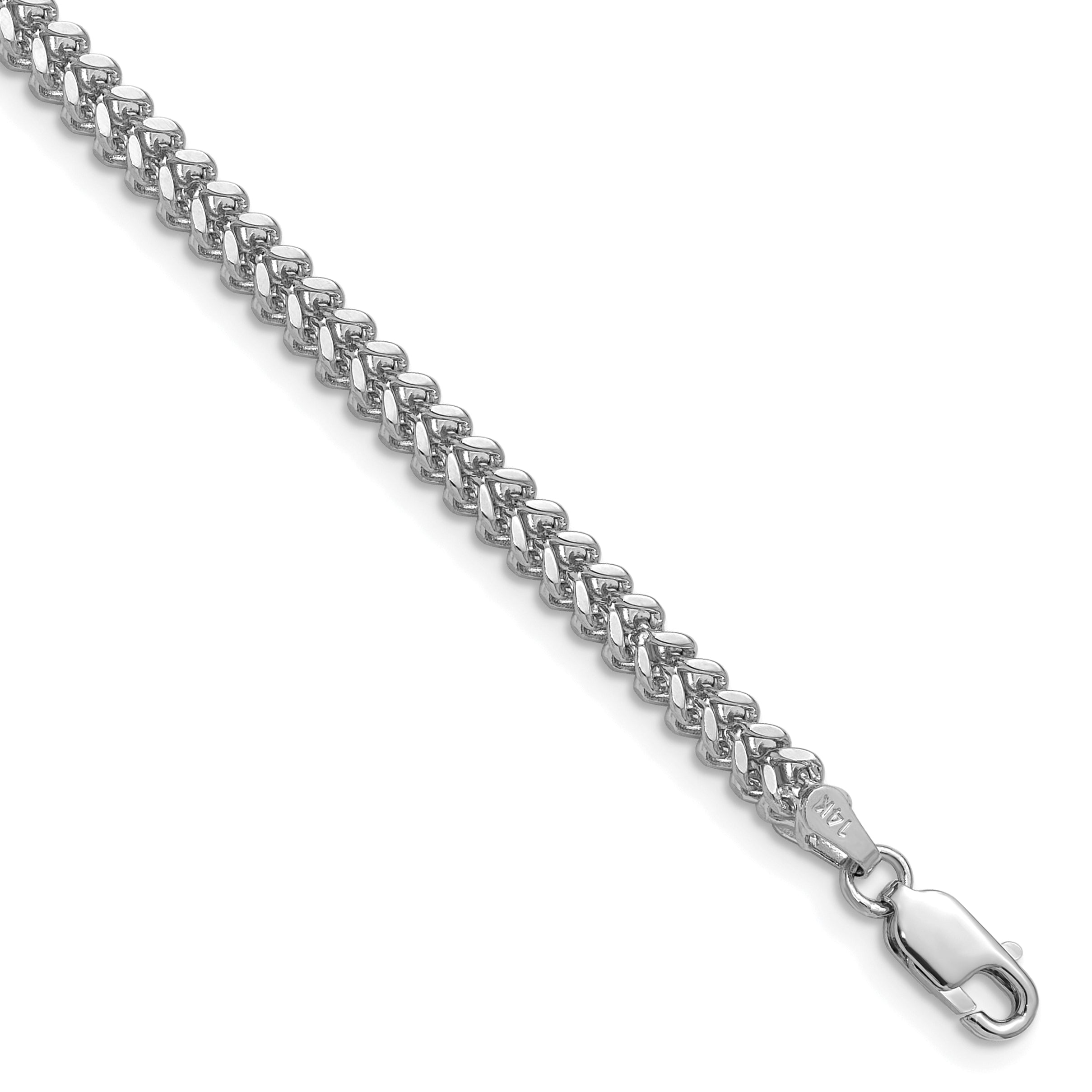 14k White Gold 2.5mm Franco Chain