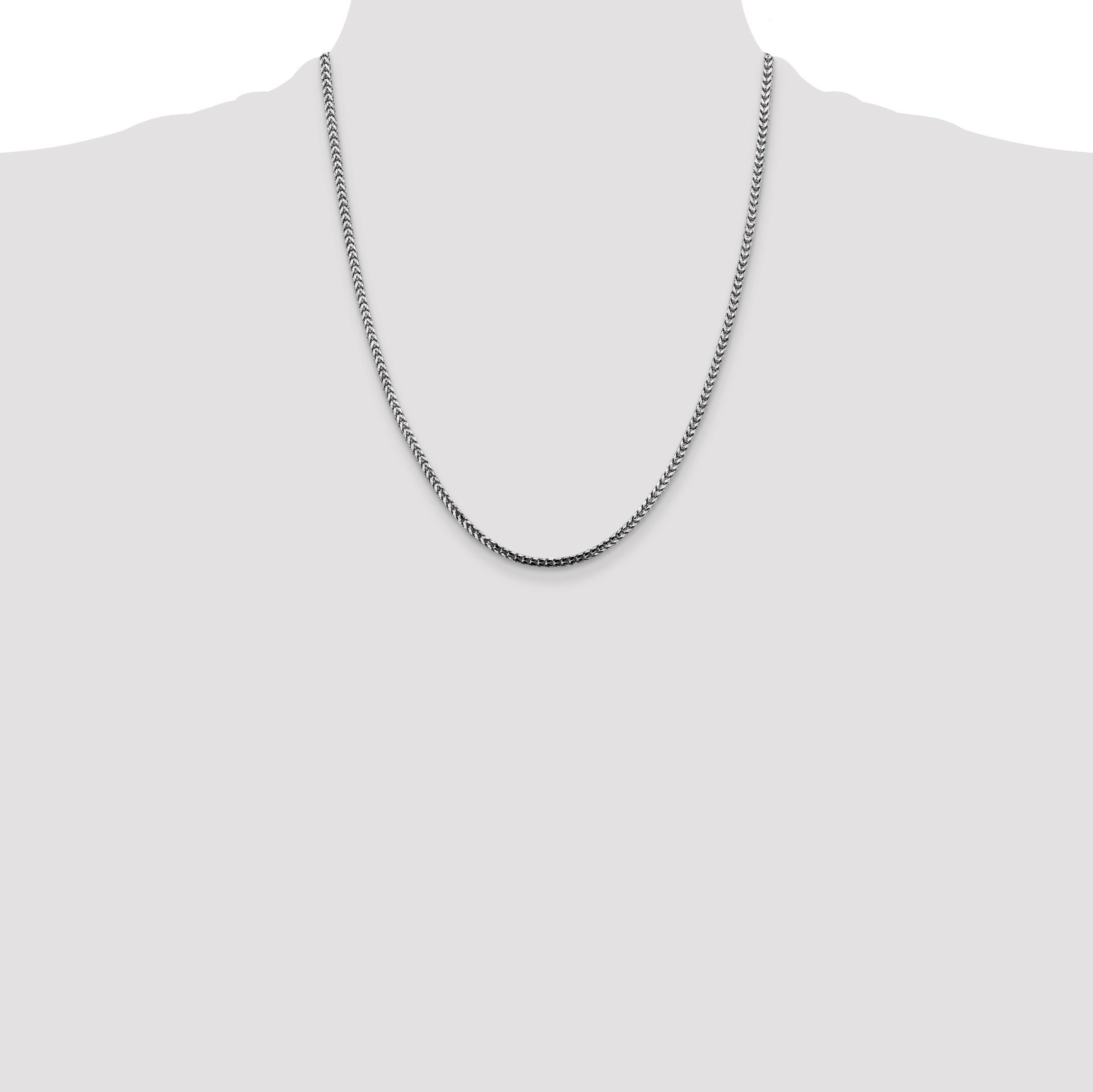 14k White Gold 2.5mm Franco Chain
