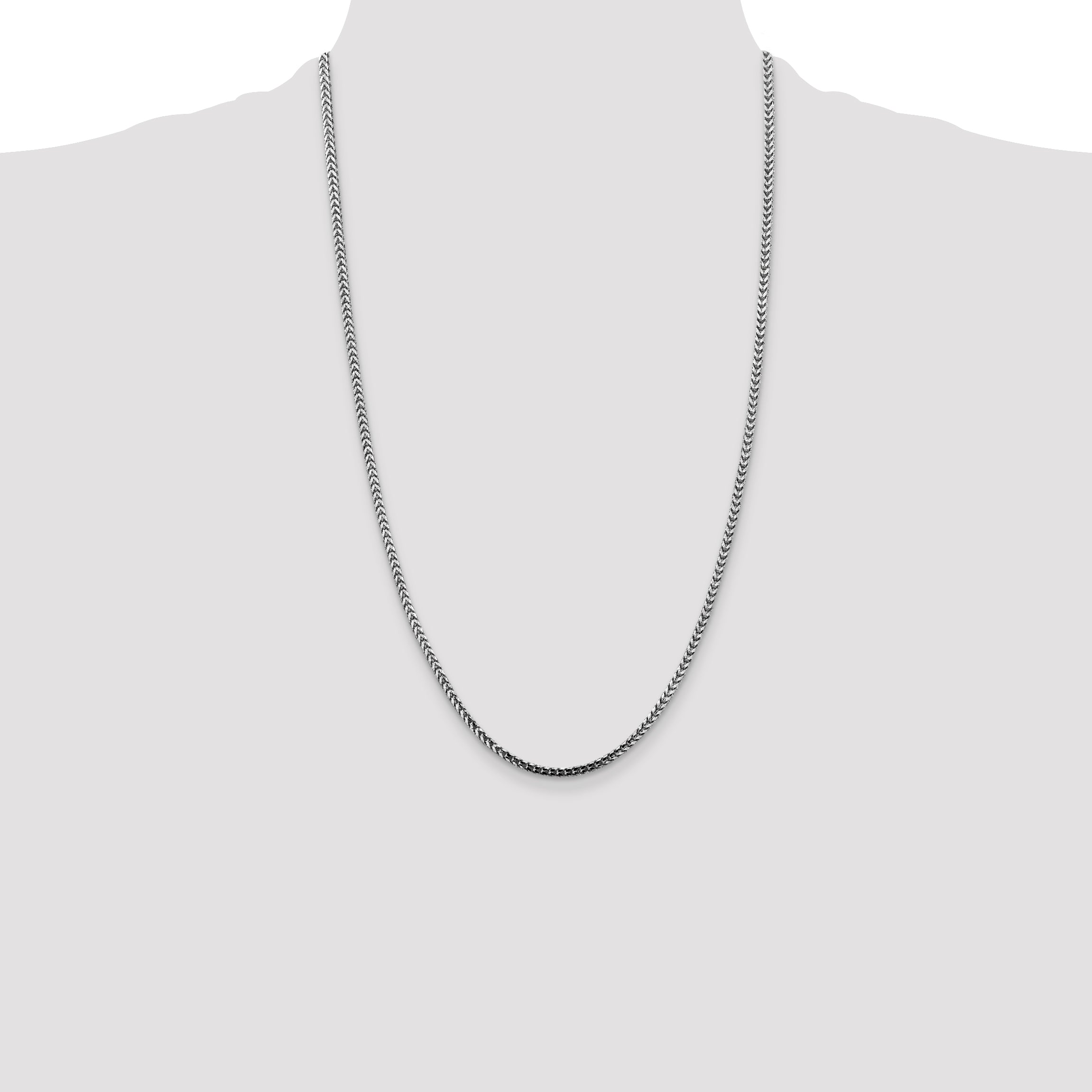 14k White Gold 2.5mm Franco Chain