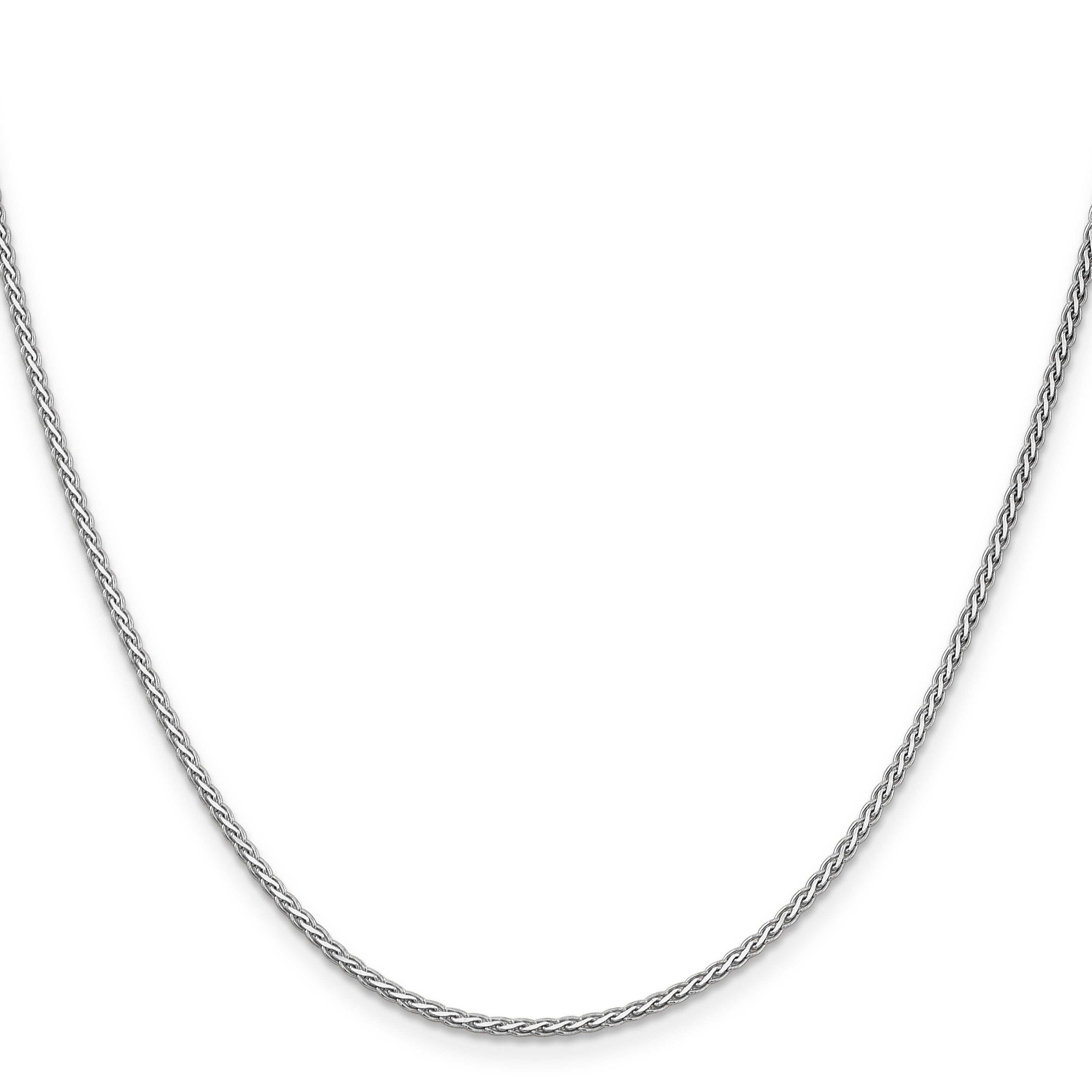 14k White Gold 1.9mm Flat Wheat Chain