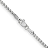 14k White Gold 1.9mm Flat Wheat Chain