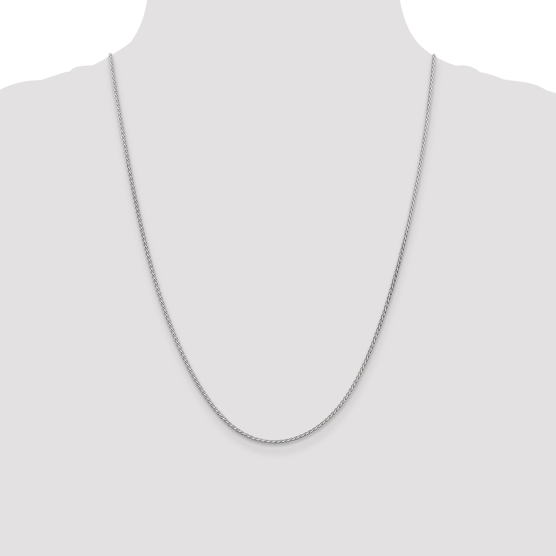 14k White Gold 1.9mm Flat Wheat Chain