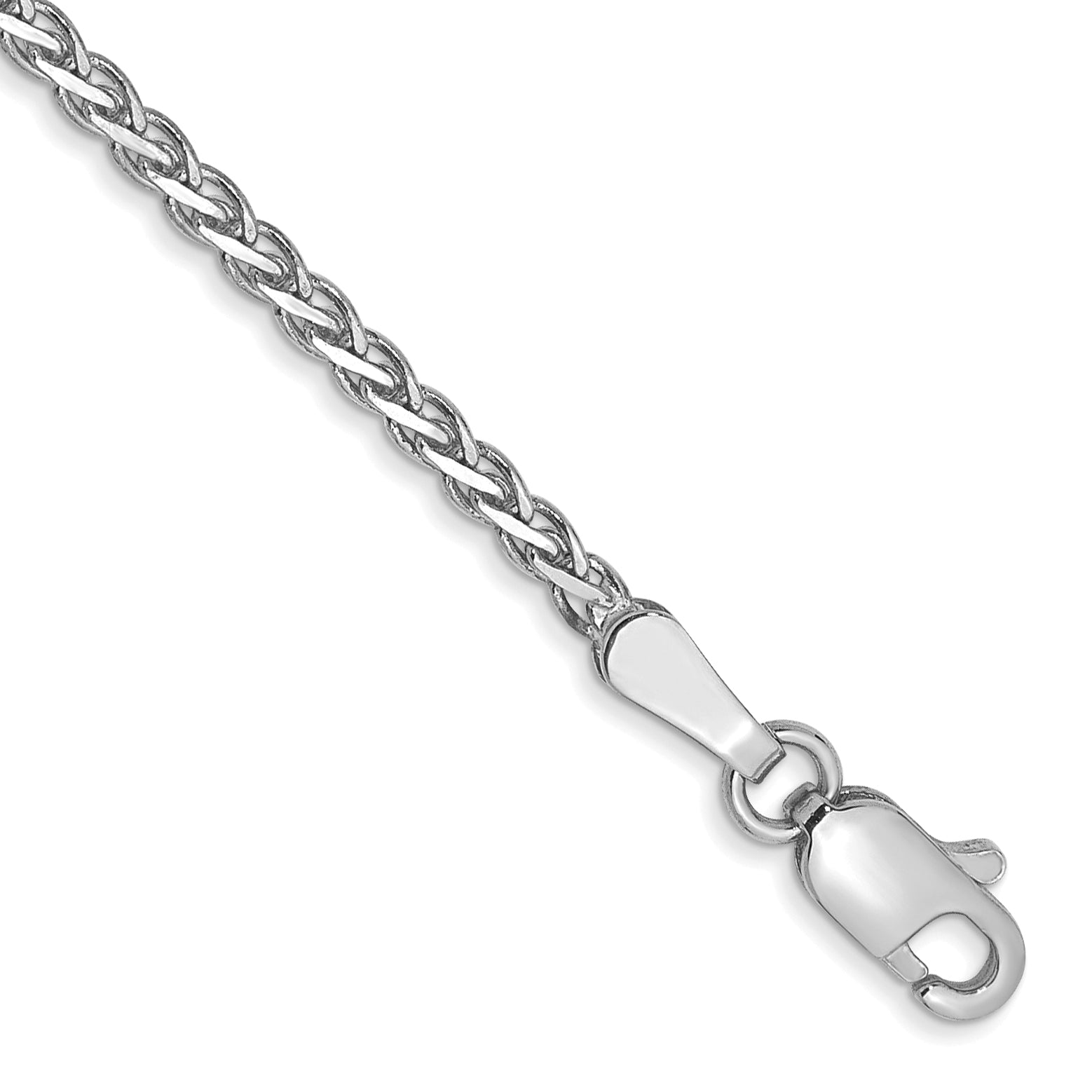 14k White Gold 1.9mm Flat Wheat Chain