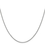 14k White Gold .9mm Box with Lobster Clasp Chain