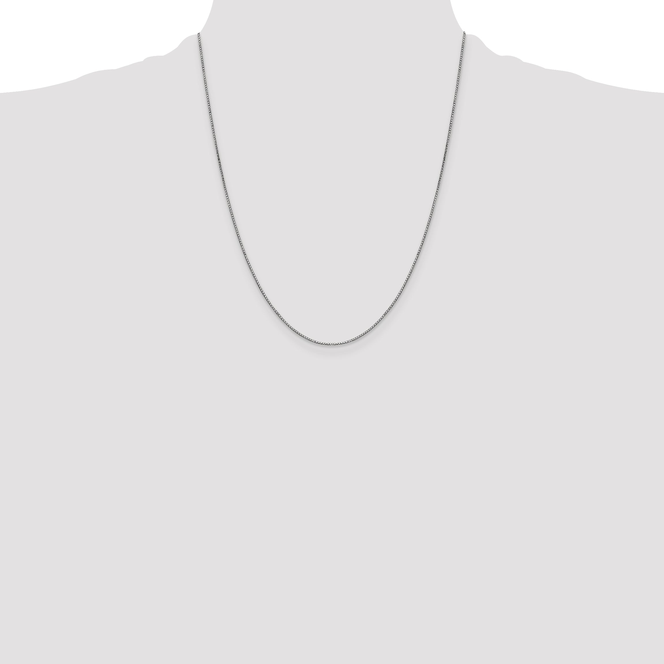 14k White Gold .9mm Box with Lobster Clasp Chain