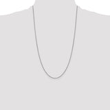 14k White Gold .9mm Box with Lobster Clasp Chain