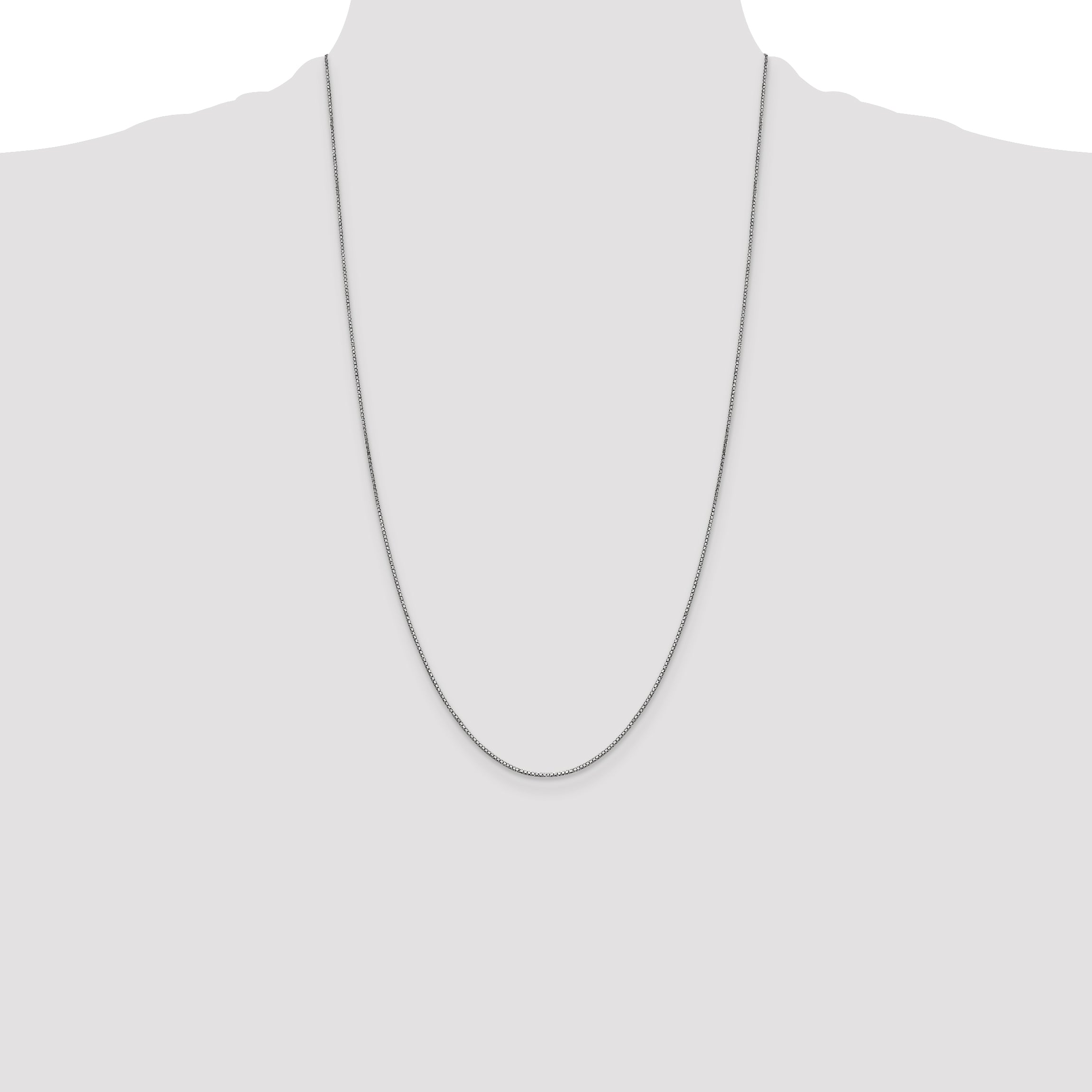 14k White Gold .9mm Box with Lobster Clasp Chain