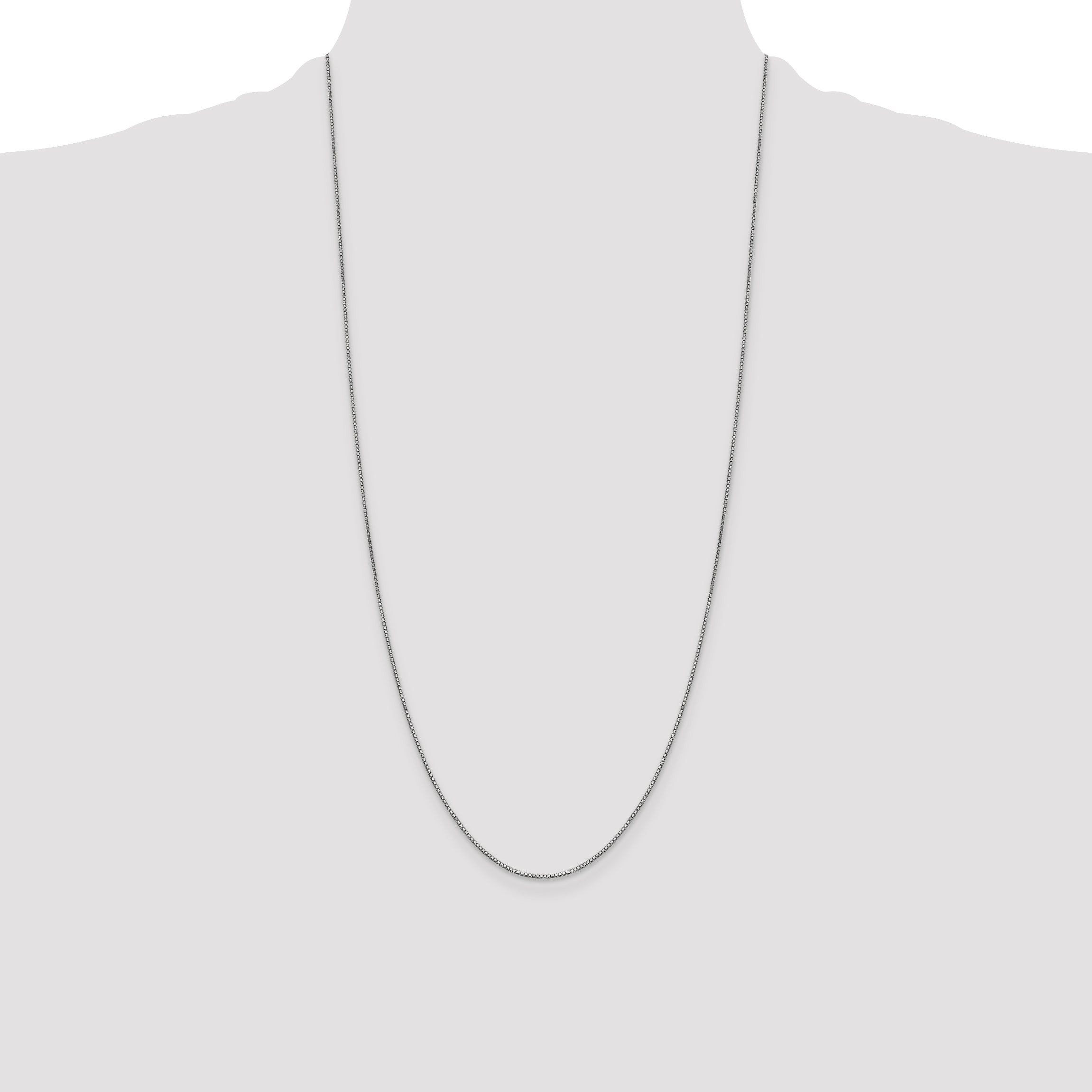 14k White Gold .9mm Box with Lobster Clasp Chain