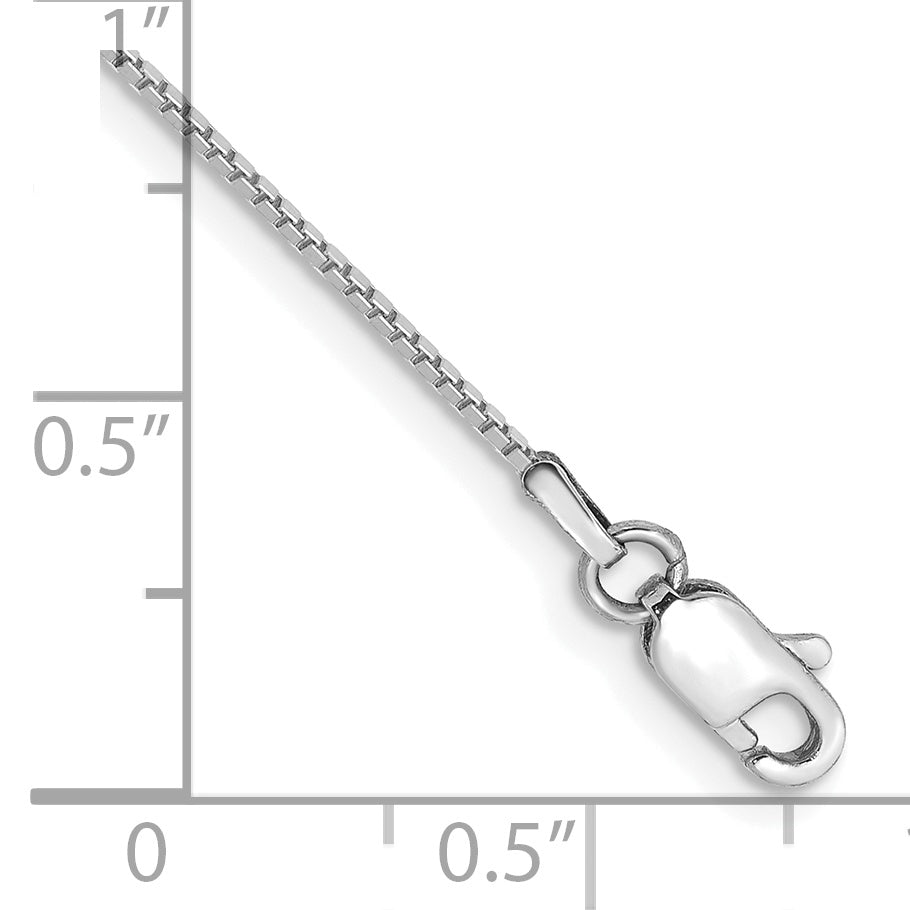 14k White Gold .9mm Box with Lobster Clasp Chain