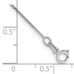14k White Gold .5mm Box with Spring Ring Clasp Chain Anklet