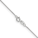 14k White Gold .5mm Box with Spring Ring Clasp Chain