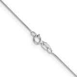 14k White Gold .5mm Box with Spring Ring Clasp Chain