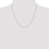14k White Gold .5mm Box with Spring Ring Clasp Chain