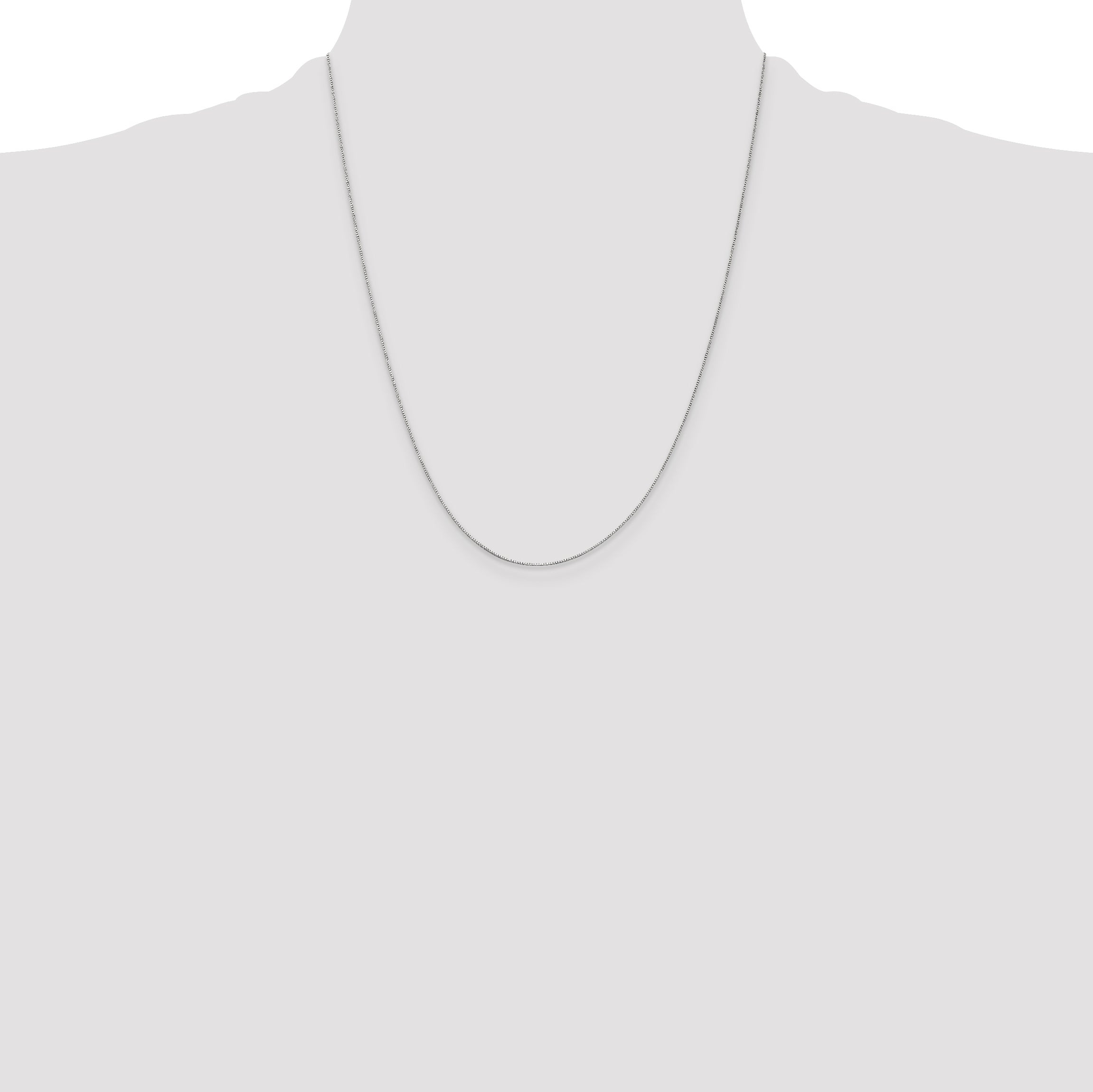 14k White Gold .5mm Box with Spring Ring Clasp Chain