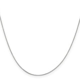 14k White Gold .5mm Box with Spring Ring Clasp Chain