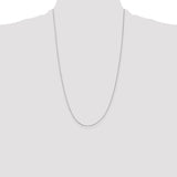 14k White Gold .5mm Box with Spring Ring Clasp Chain