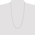 14k White Gold .5mm Box with Spring Ring Clasp Chain