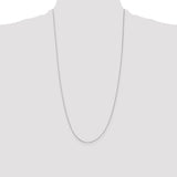 14k White Gold .5mm Box with Spring Ring Clasp Chain