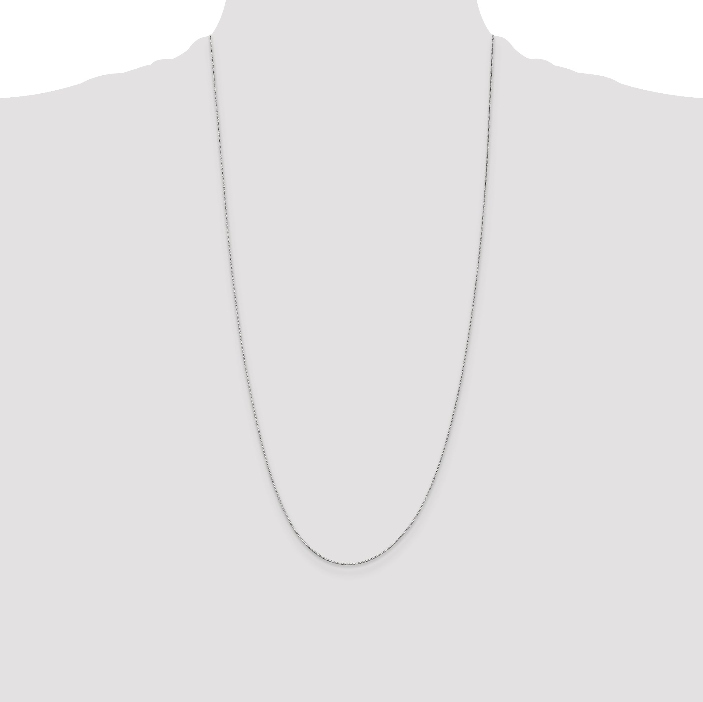14k White Gold .5mm Box with Spring Ring Clasp Chain