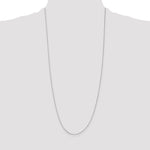 14k White Gold .5mm Box with Spring Ring Clasp Chain