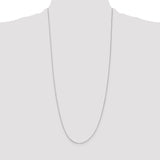 14k White Gold .5mm Box with Spring Ring Clasp Chain