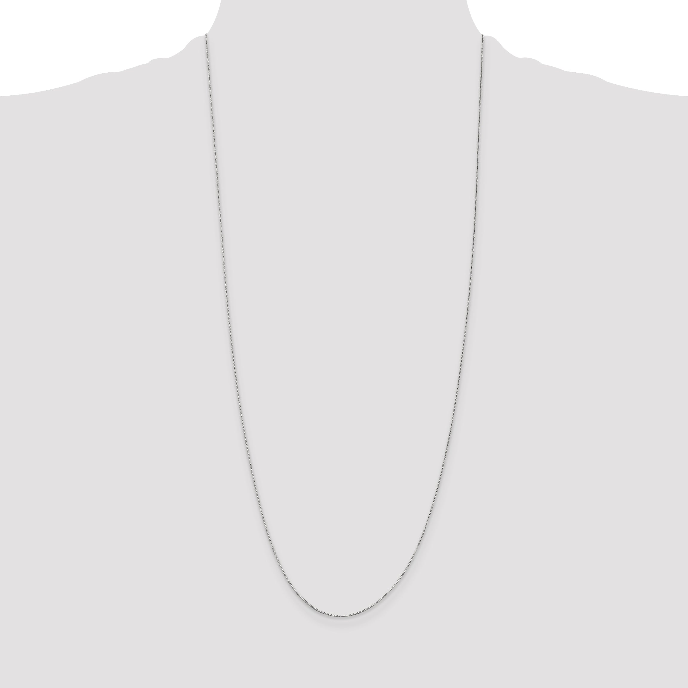 14k White Gold .5mm Box with Spring Ring Clasp Chain