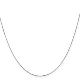 14k White Gold .5mm Box with Lobster Clasp Chain