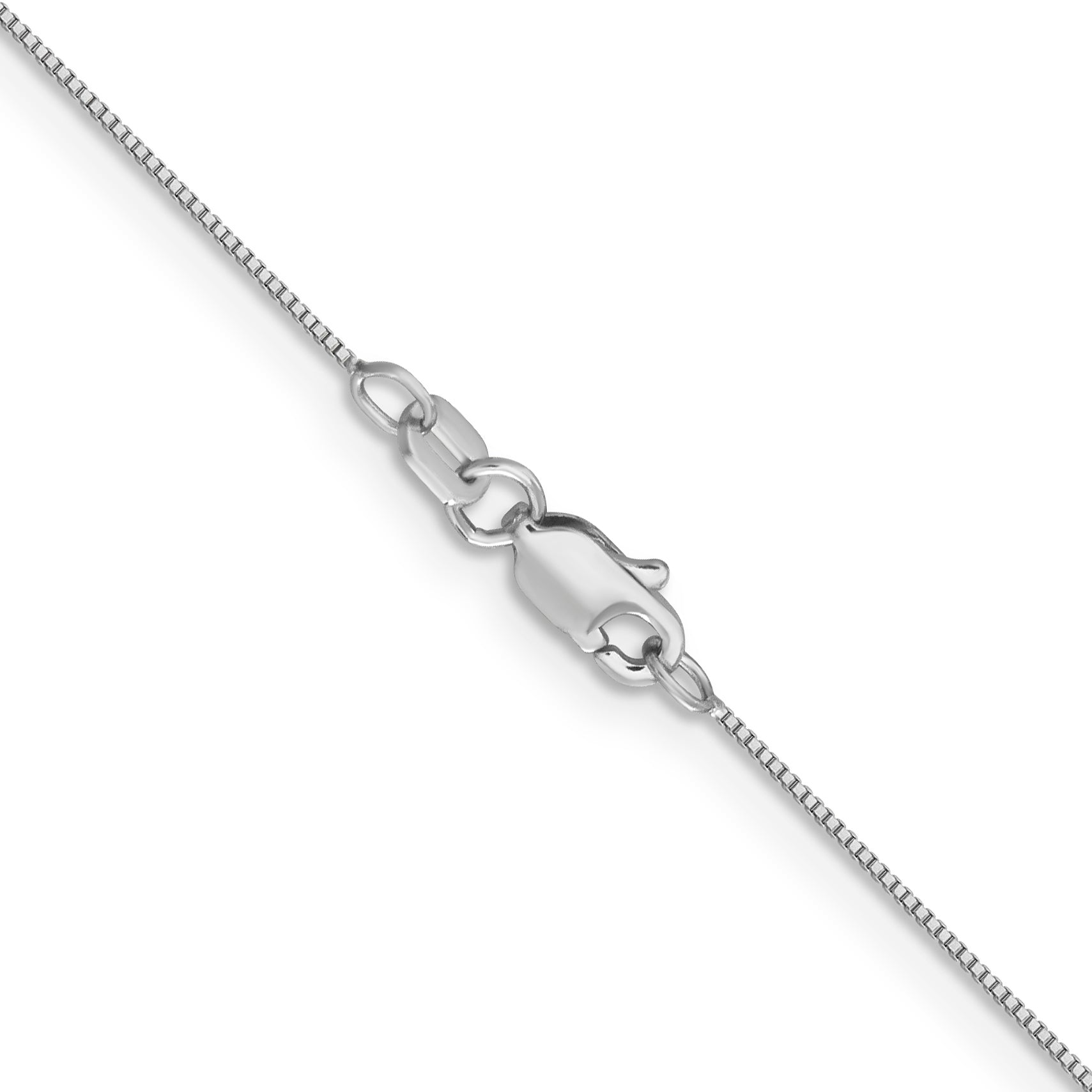 14k White Gold .5mm Box with Lobster Clasp Chain