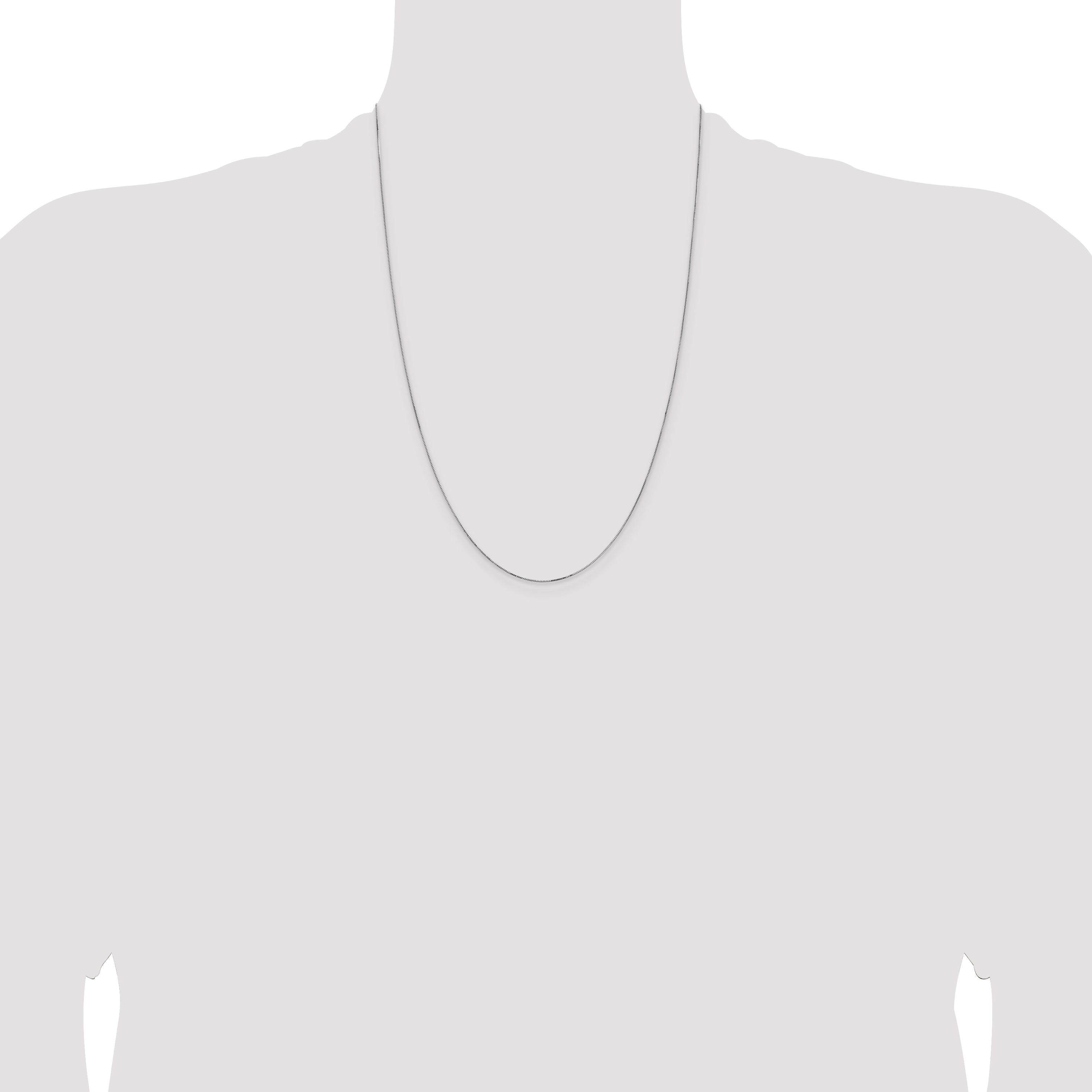 14k White Gold .5mm Box with Lobster Clasp Chain