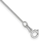 14k White Gold .7mm Box with Spring Ring Clasp Chain Anklet