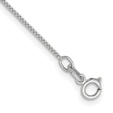 14k White Gold .7mm Box with Spring Ring Clasp Chain Anklet