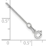 14k White Gold .7mm Box with Spring Ring Clasp Chain Anklet