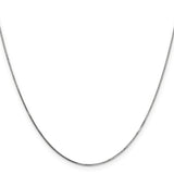 14k White Gold .7mm Box with Spring Ring Clasp Chain