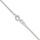 14k White Gold .7mm Box with Spring Ring Clasp Chain